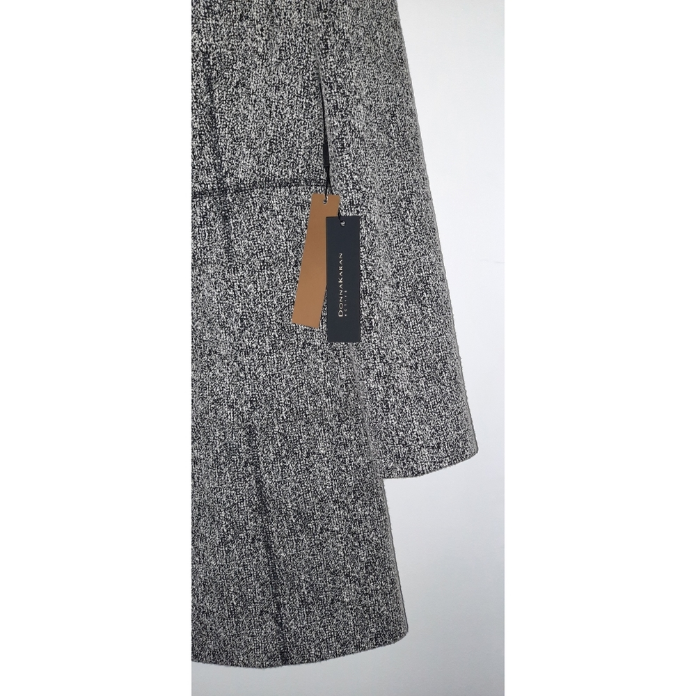 DKNY Dusty Pink Tweed Windowpane Wool-Blend Coat - Picture 8 of 9